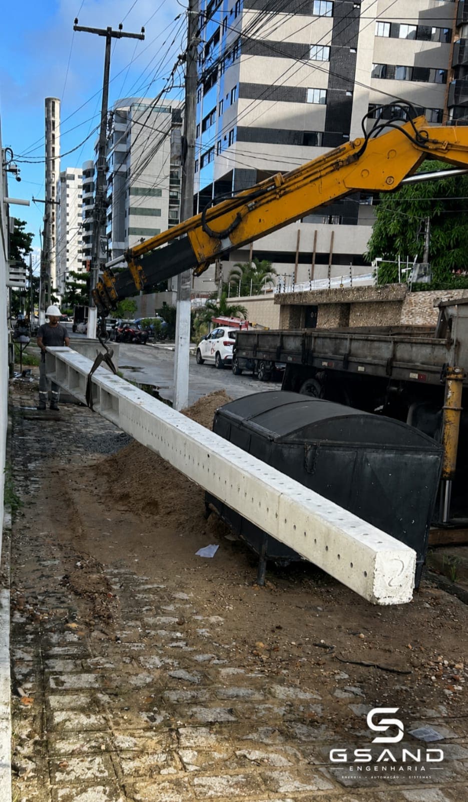 Etapa de implantação da subestação elétrica de 150 kVA em Maceió